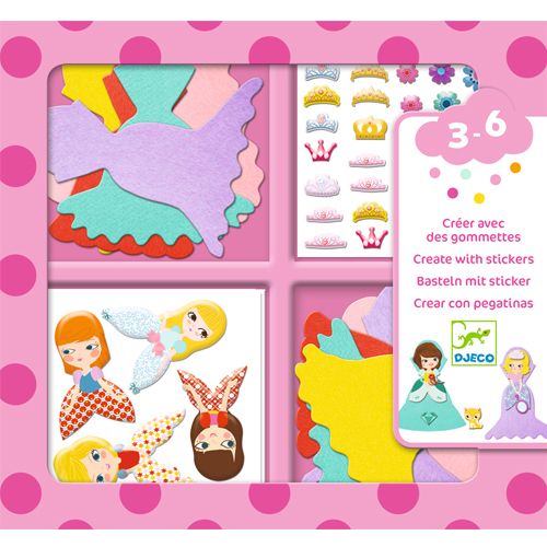 Djeco knutselset creëren met stickers - prinsessen