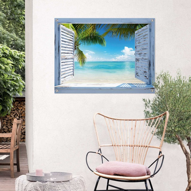 Reinders! Poster »Strandfenster« Outdoor für Garten oder Balkon