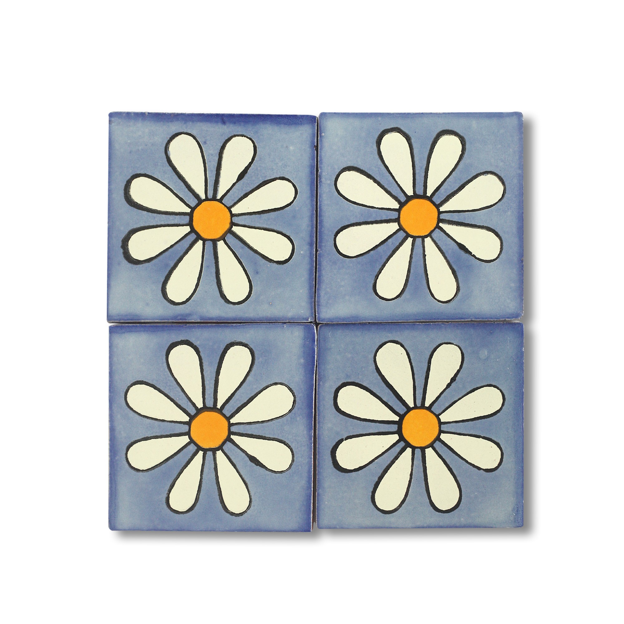 Kachel 'Margarita', blau, T 10 cm, B 10 cm, H 0,5 cm von fischer's lagerhaus