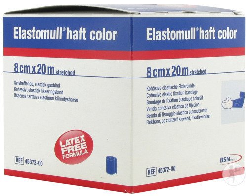 Bsn Medical Elastomull Haft Color Bandage De Fixation Bleu 20m x 8cm Pièce 1 (4537200)