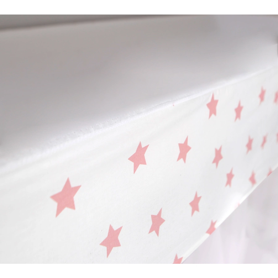 TiCAA Himmelbett Stern weiß-rosa mit 5 Schubkästen