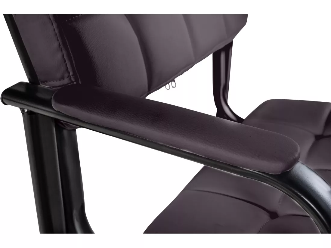 Chaise gondole - Similicuir & Métal noir mat - Marron - Canada B