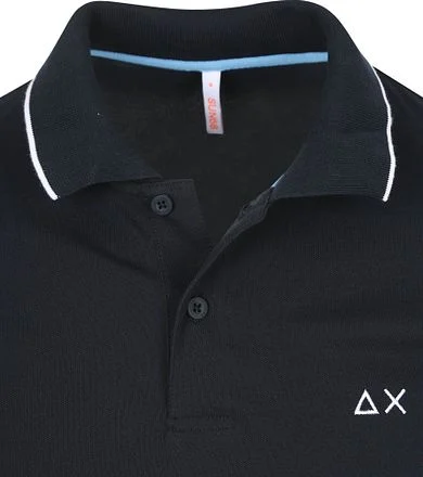 Sun68 Poloshirt Small Stripe Collar Navy A35110-07 kopen