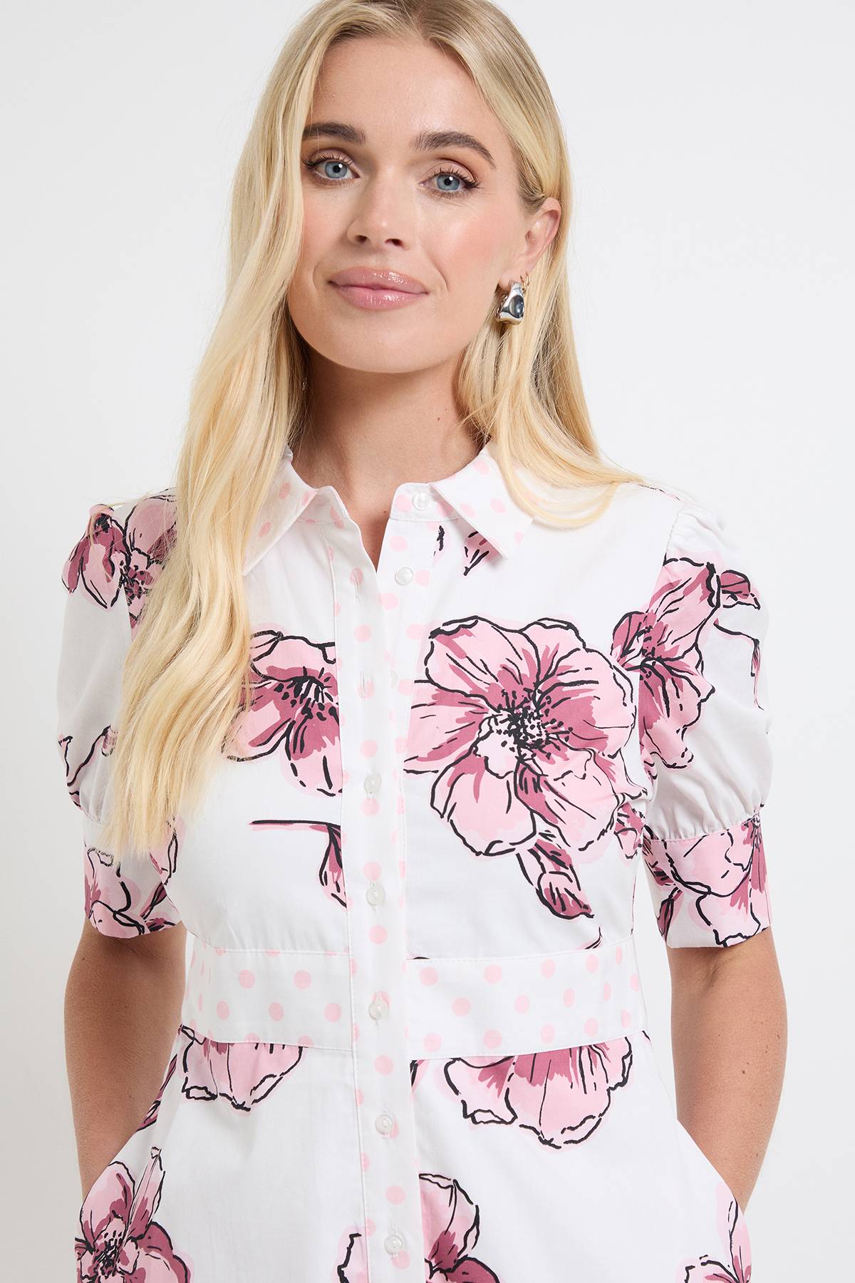 Wallis Robe Chemise Florale En Coton D'été Petite
