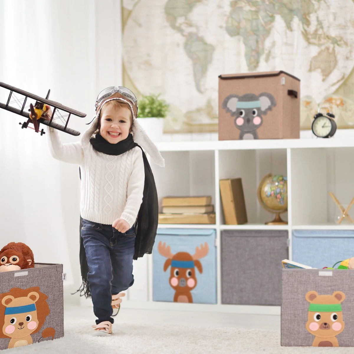 Boîte de rangement en tissu pour enfant 