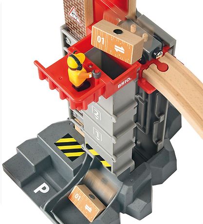 BRIO WoRød Togbane m. Lagerbygning - 32 dele - L?ft & L?s 33887