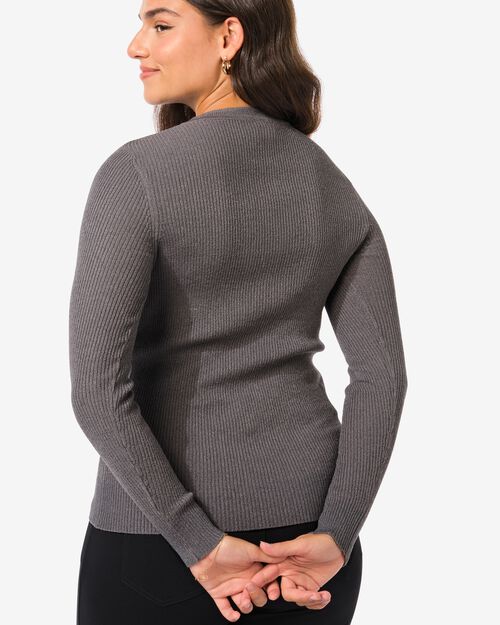 pull femme Louisa côtelé gris
