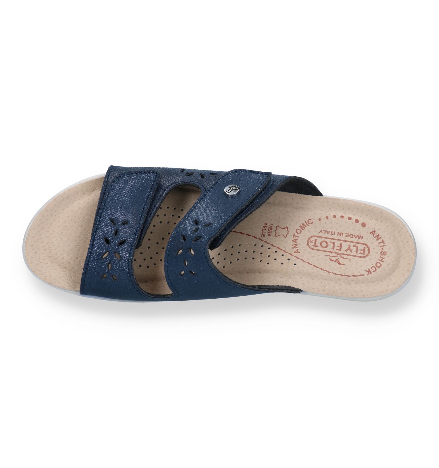 Slippers op sleehak blauw