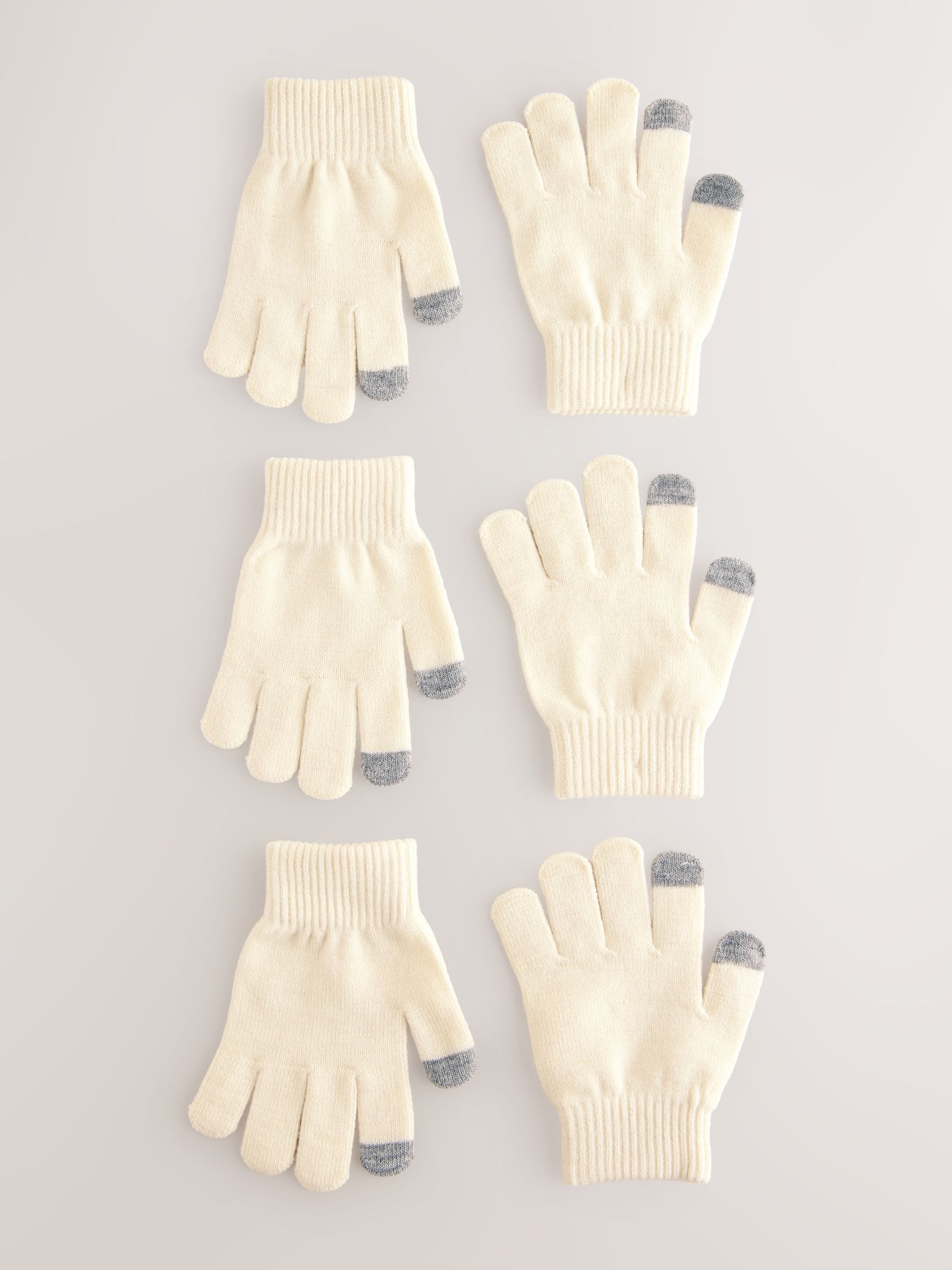 Ecru - 3 paar magic handschoenen (3-16jaar)
