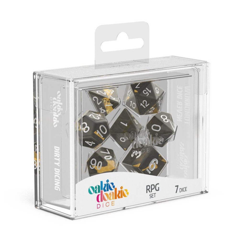 Oakie Doakie Dice dés RPG-Set Enclave - Amber (7)