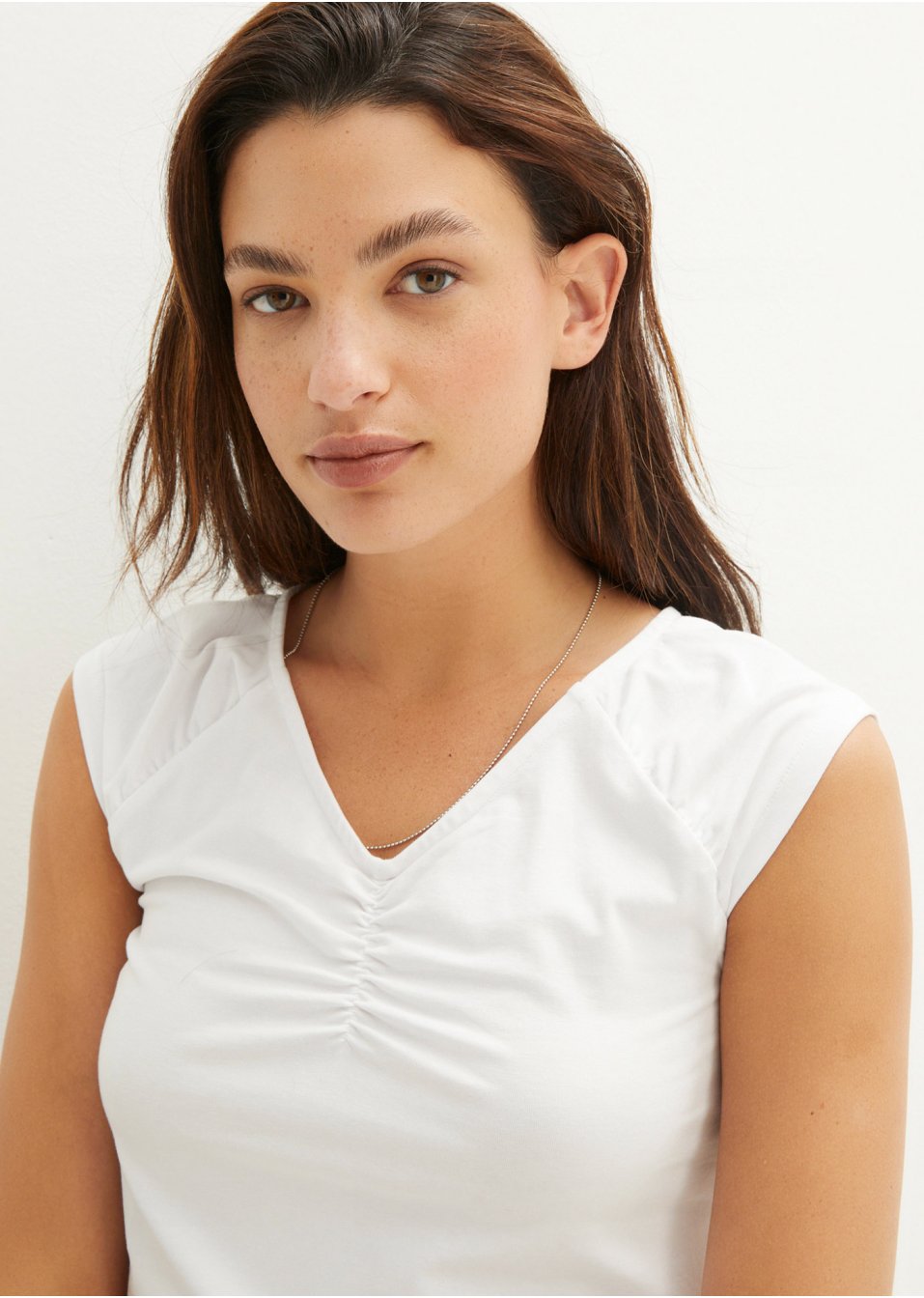 Top T-shirt avec col V