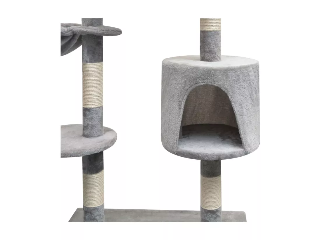 Arbre à chat avec griffoirs en sisal 125 cm Gris