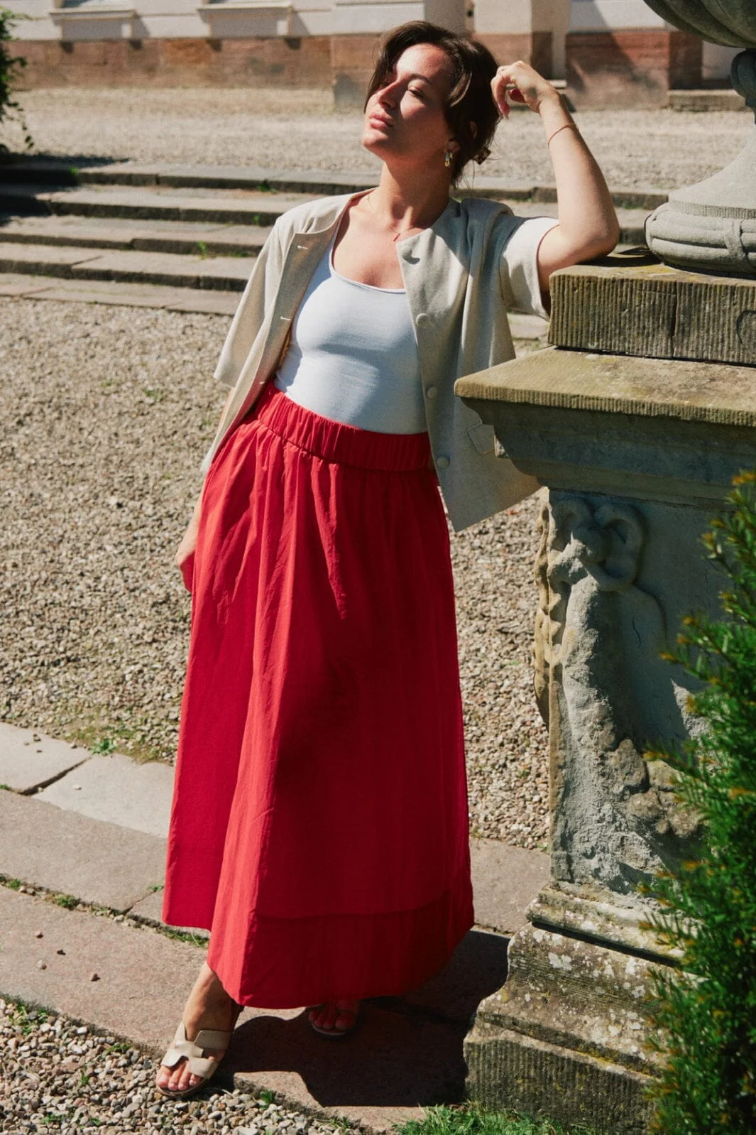 Neo Noir Yara Long Poplin Skirt