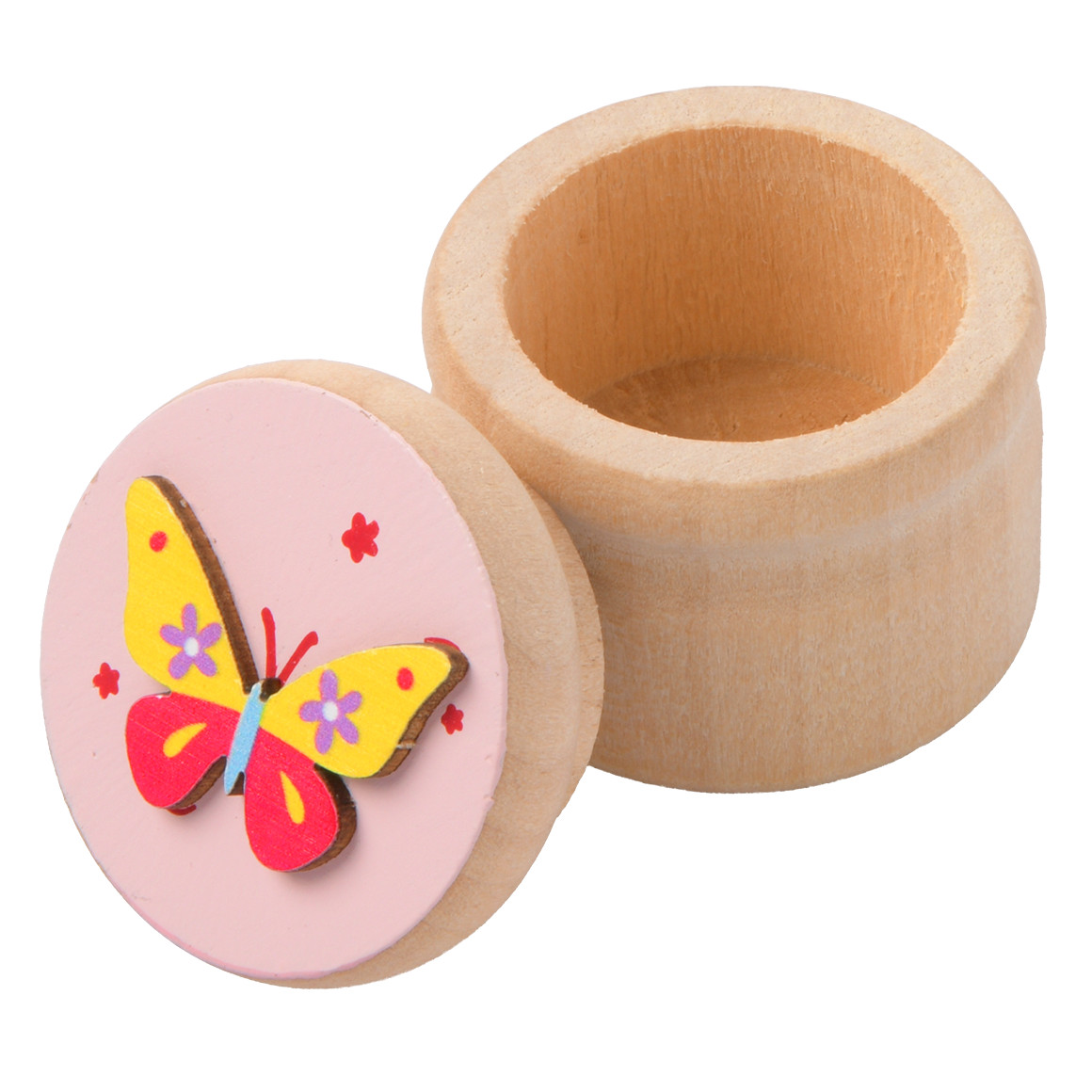 Topolino Milchzahndose Schmetterling aus Holz hellrosa / natur