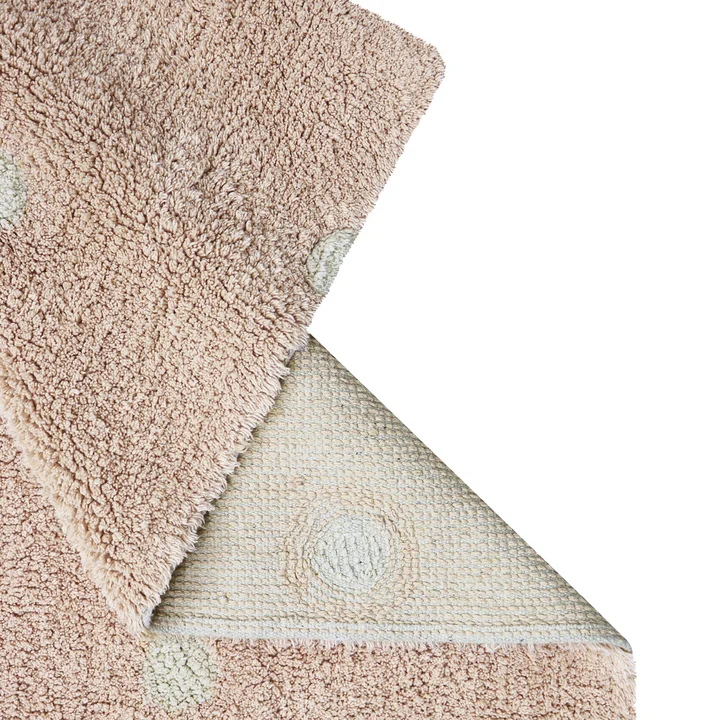 Lorena Canals - Mini Dot Teppich, 100 x 150 cm, chestnut / natur