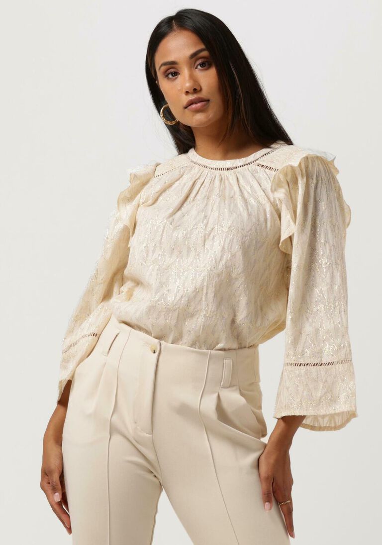 SUMMUM witte summum blouse top lurex jacquard