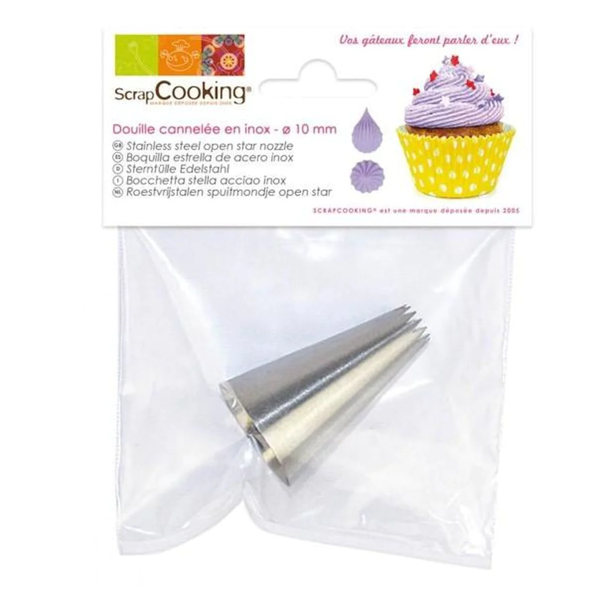 2 douilles pâtisserie inox - cannelée Scrapcooking