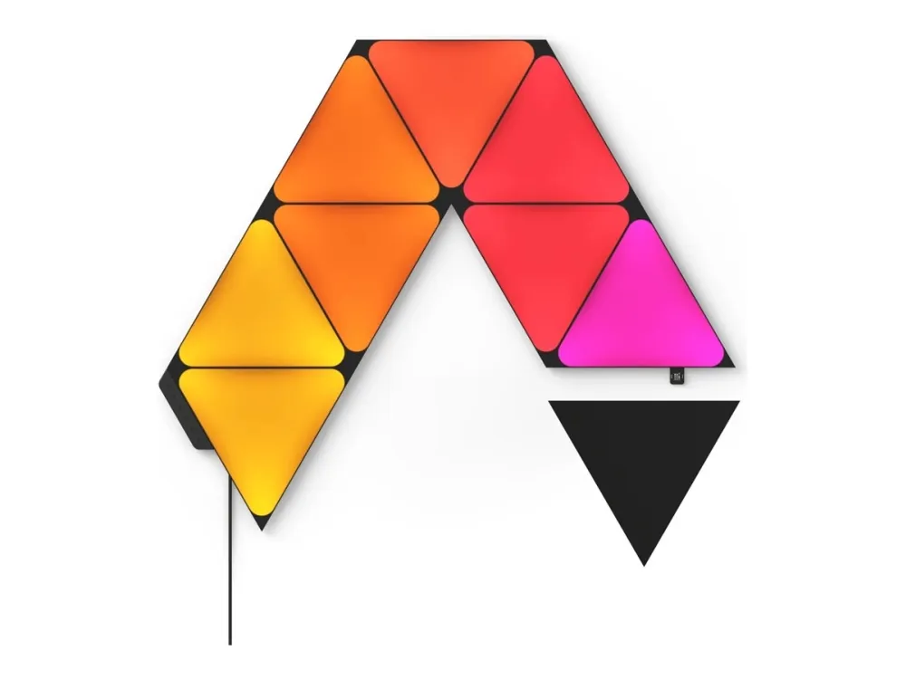 Nanoleaf Shapes Starter Kit - Lyspanelsæt - LED - 230 x 200 mm - 1.5 W - 16 millioner farver - 1200-6500 K - triangel - sort