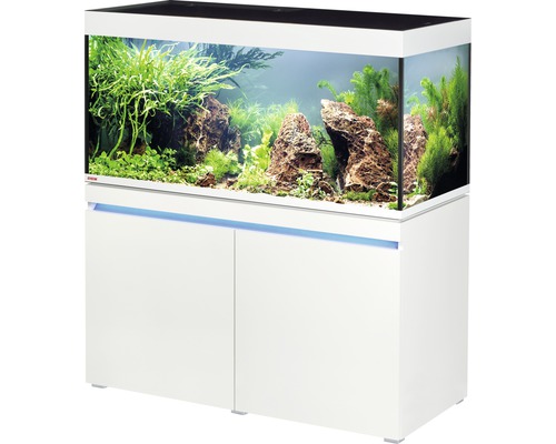 EHEIM incpiria 430 aquariumcombinatie met LED-verlichting en verlichte alpenkast