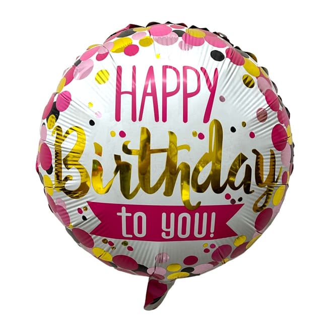 Folienballon - Happy Birthday - rund - ca. 45 cm