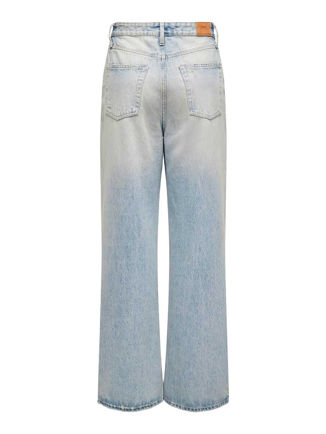 ONLHOPE Hohe Taille Weiter Beinschnitt Jeans Light Blue Denim