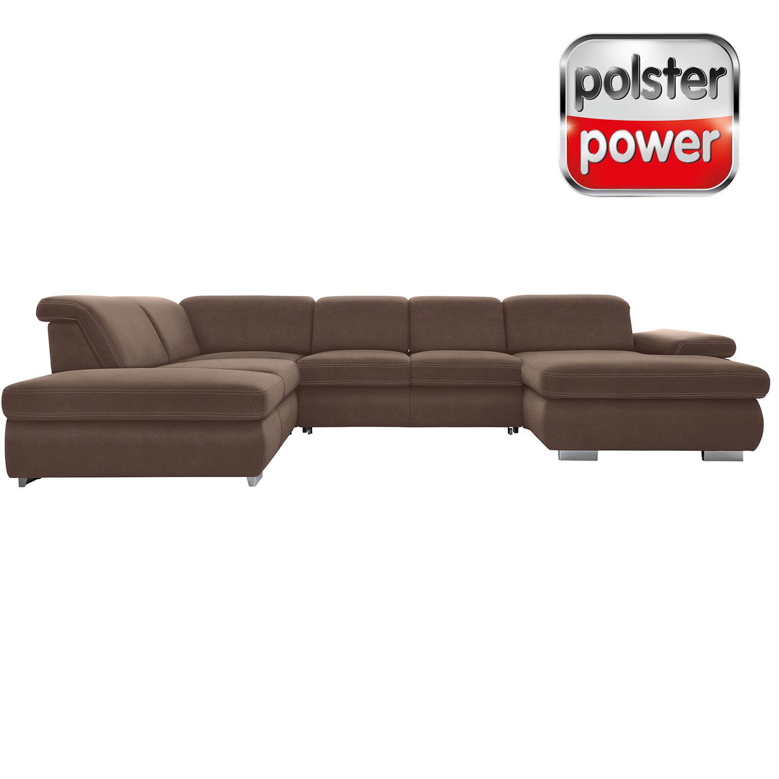 polsterpower Boxspring-Wohnlandschaft - Saddle nougat - Basismodell - Recamiere rechts