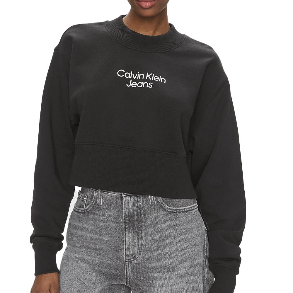 Calvin Klein Jeans Sweat Noir Femme Calvin Klein Jeans Stacked Institutiona