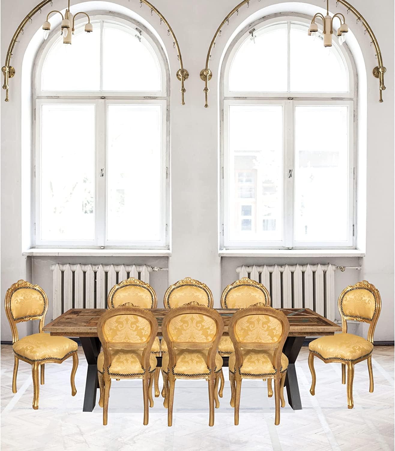 Biscottini Barock Stuhl 90x45x42 cm | Esszimmerstuhl Handwerklich | Barock Möbel für Schlaf- und Wohnzimmer
