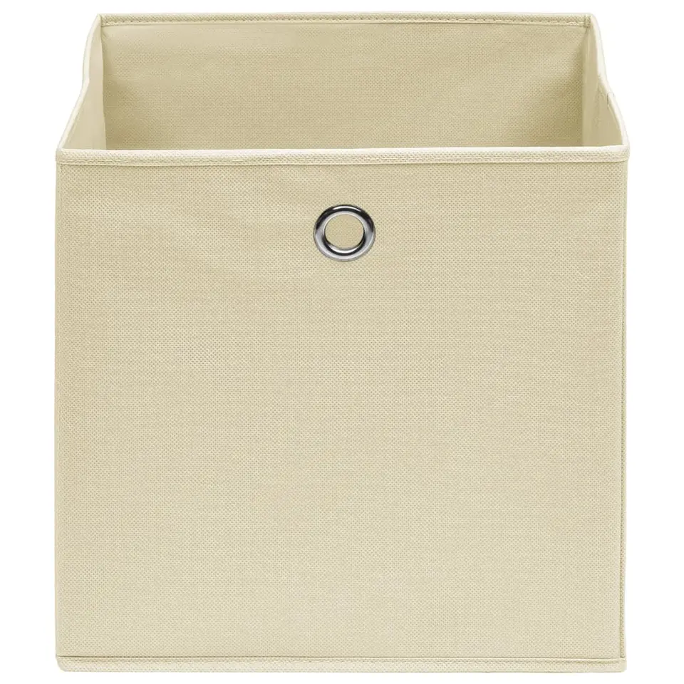 vidaXL - Opbergbox - Crème - Stof - 4 stuks