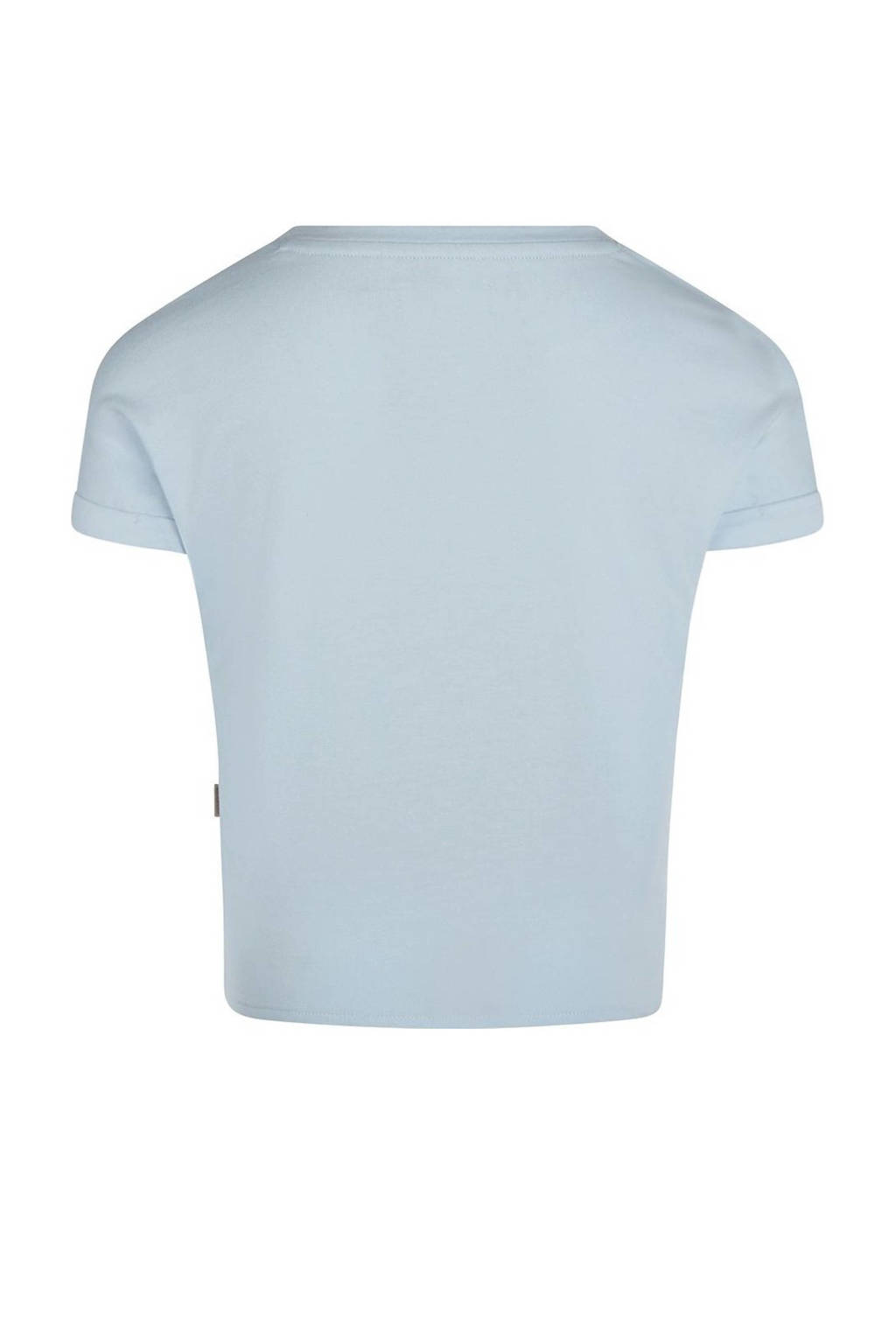 No Way Monday T-shirt met tekst lichtblauw