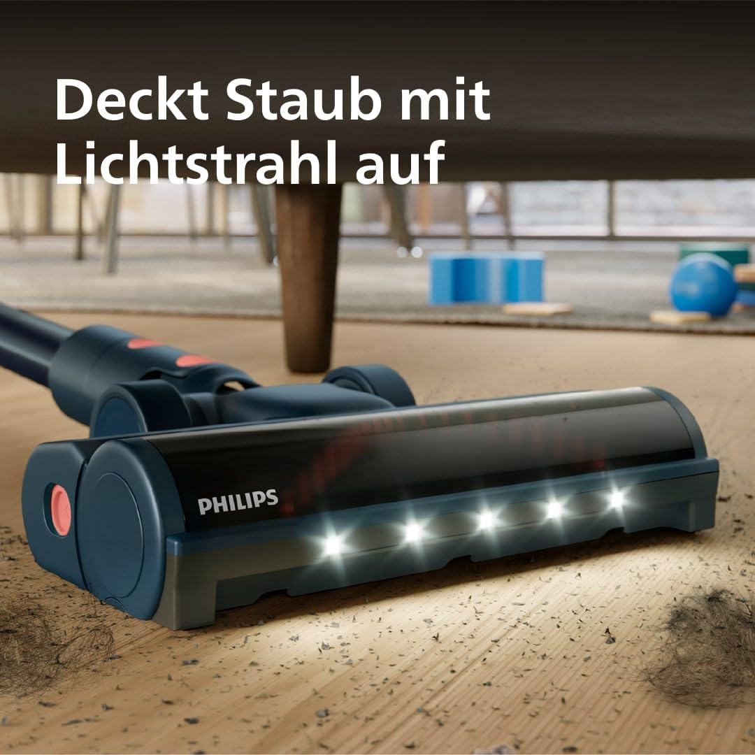 Philips SpeedPro Max Kabelloser Staubsauger 5000 Series, Tierhaar-Düse, Leistungsstarke Saugkraft, 60 Min. Laufzeit, Düse mit LED-Beleuchtung, Aqua-Modul, Fugendüse & Kombidüse (XC5142/01)