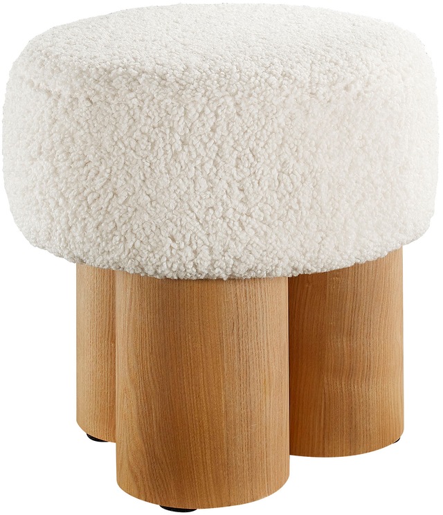 SalesFever Sitzhocker 1 Stk. tlg. mit Sitzfläche aus Teddyfell