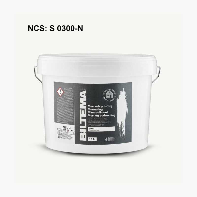 Murmaling, hvit, 10 liter