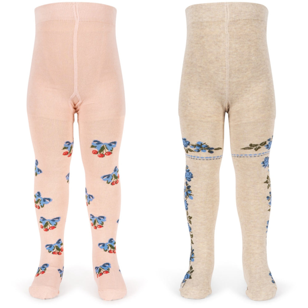 Køb Konges Sløjd Amarena/Tramonto 2 Pak Flower Og Cherry Jacquard Strømpebukser