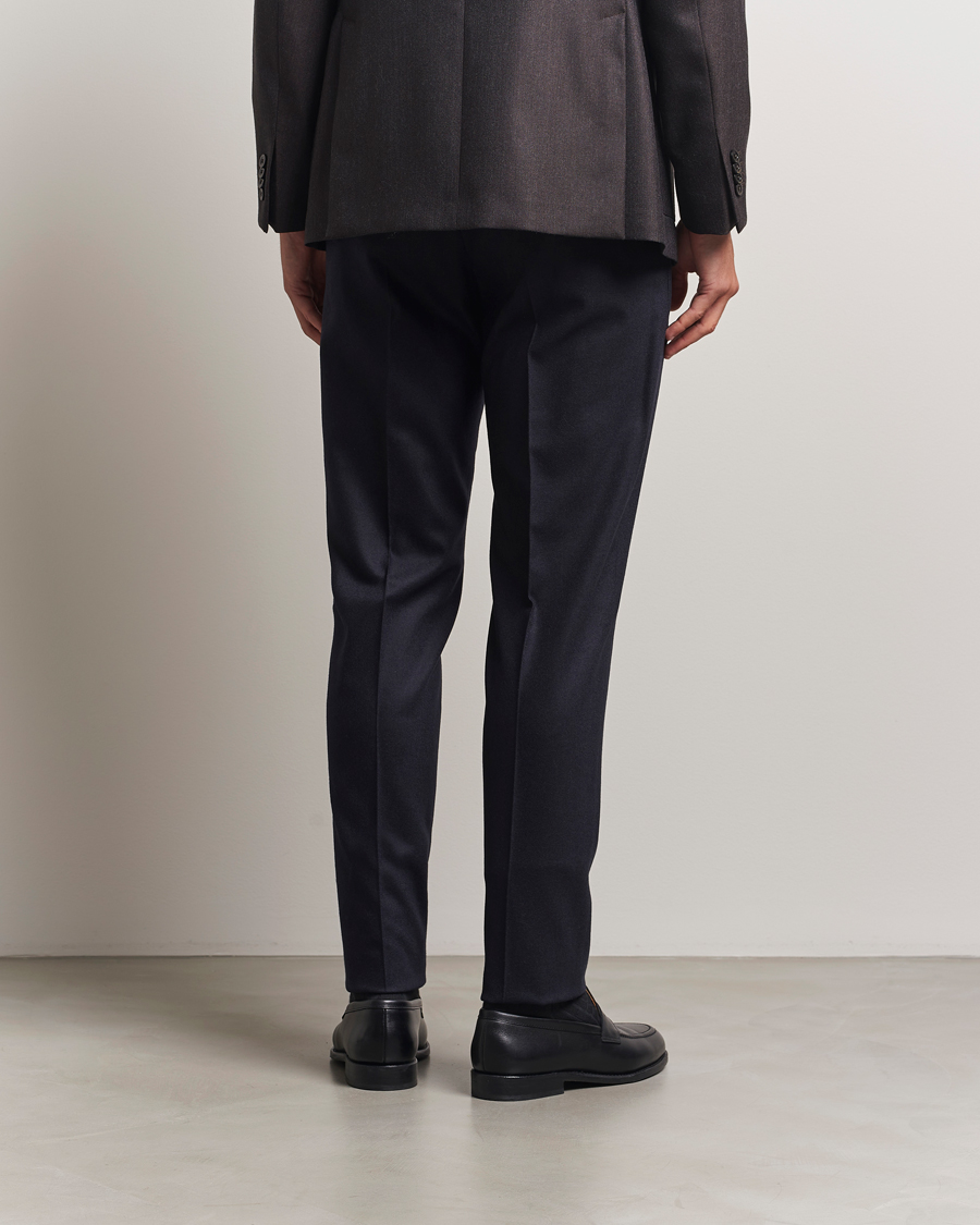 PT01 Slim Fit Pleated Wool/Cashmere Trousers Navy