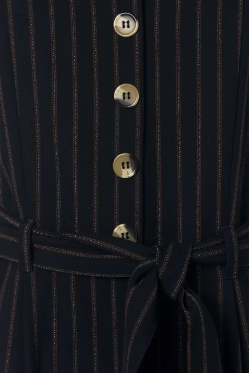 King Louie Ines Ziggy stripe jumpsuit in zwart