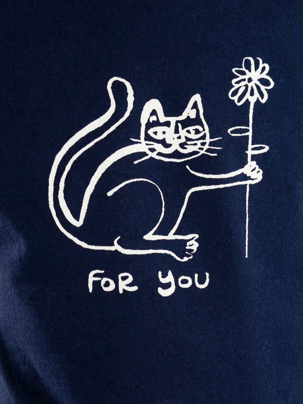 Autumn Headwear Happy Cat T-Shirt indigo blue