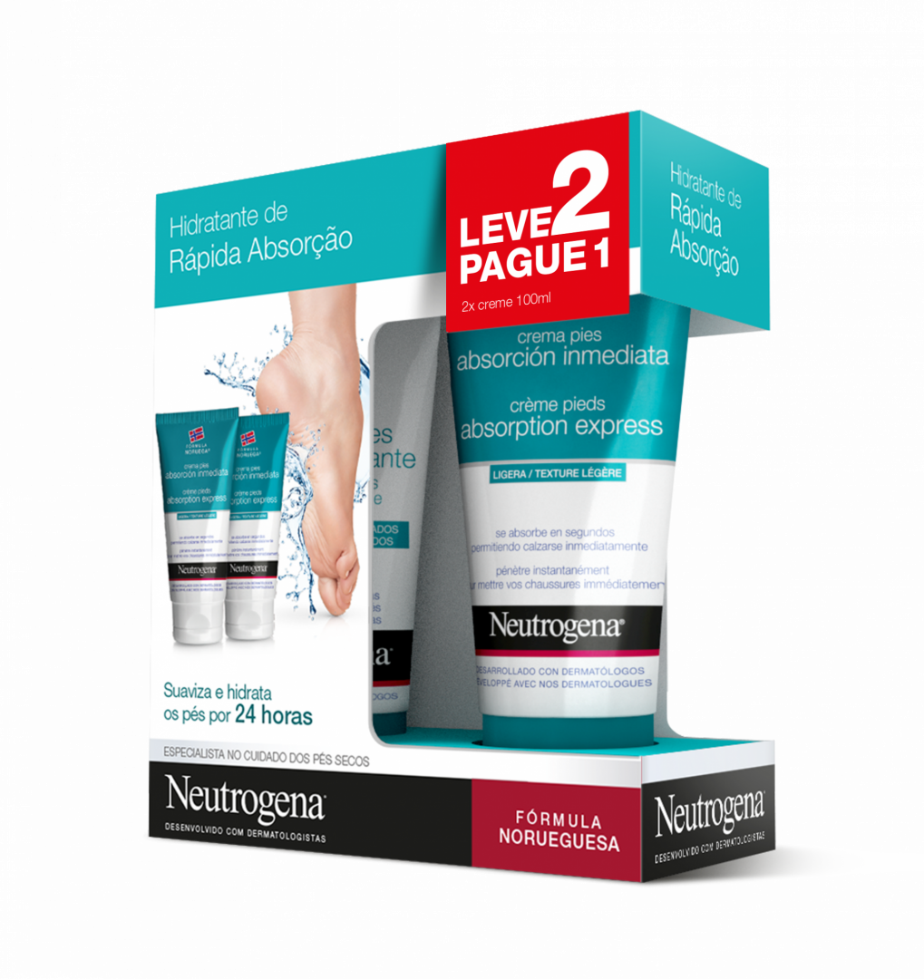 NEUTROGENA FÓRMULA NORUEGUESA CREME PÉS RÁPIDA ABSORÇÃO 2x100ml PROMO L2P1