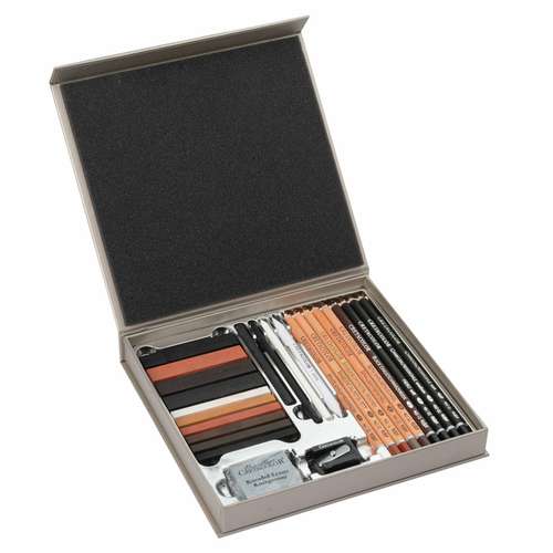 CRETACOLOR® Kohle- und Zeichenset, 25er-Geschenke-Box
