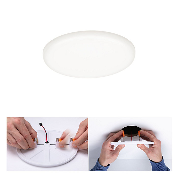 Panneau LED à encastrer Varifit Veluna 1000lm 8,5w IP44 ⌀12,5 cm blanc neutre Paulmann transparent