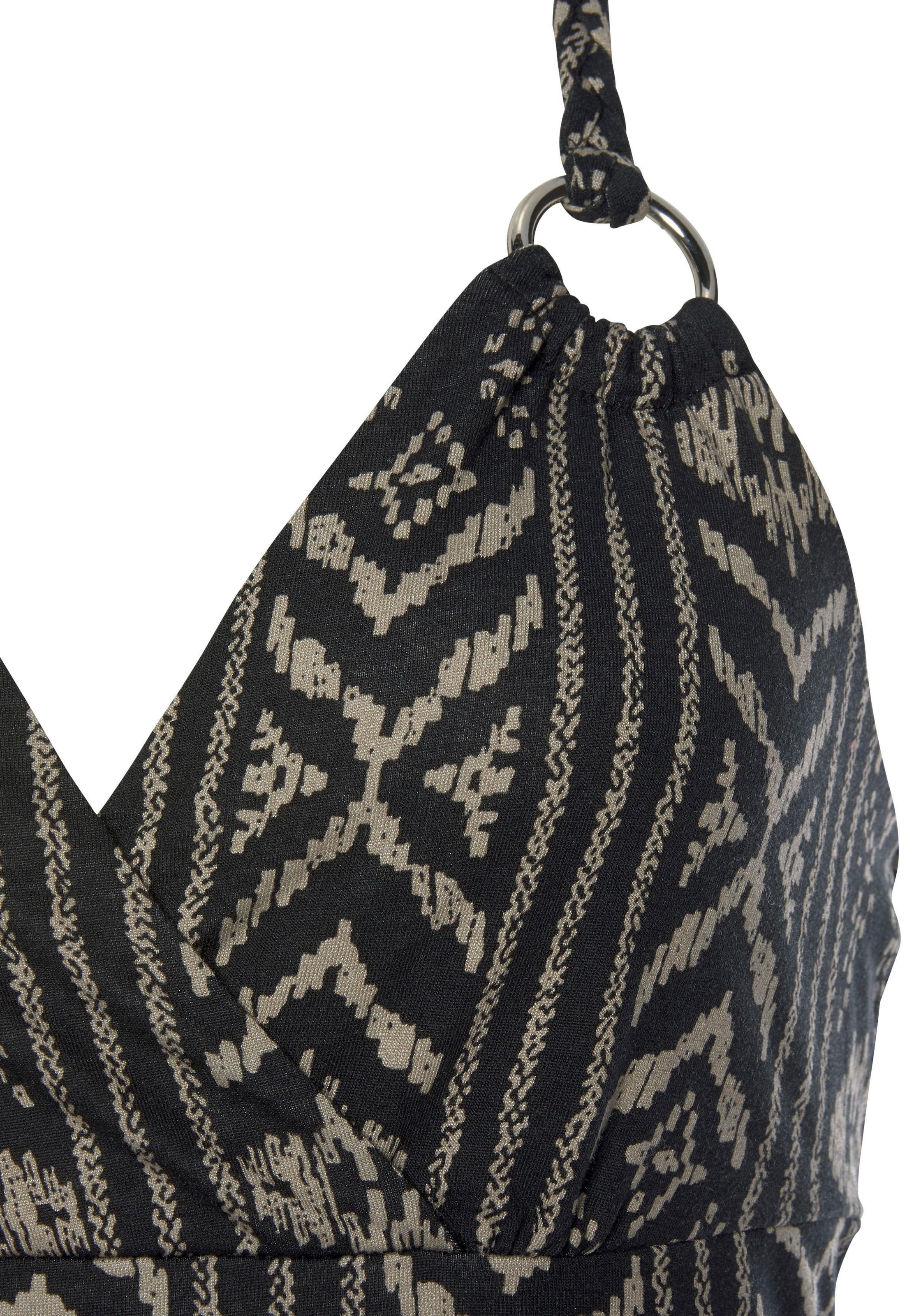 LASCANA Neckholderkleid mit Ethnoprint, kurzes Sommerkleid, Strandkleid