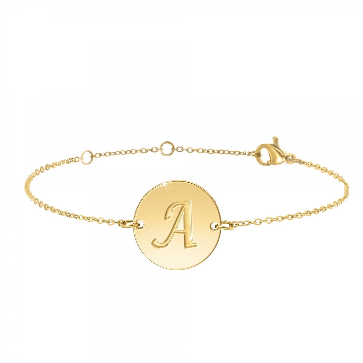 Bracelet lettre A en acier inoxydable par SC Bohème