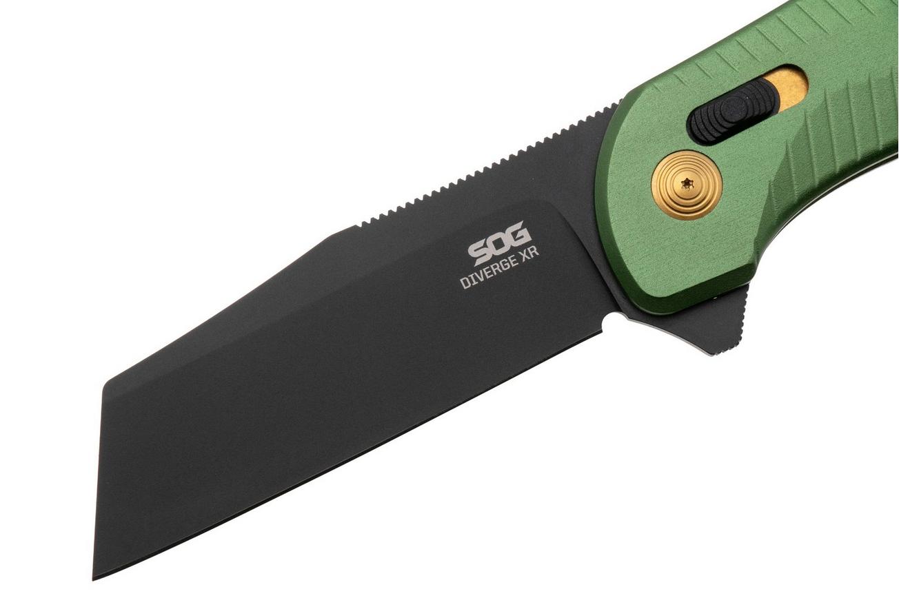 SOG Diverge XR 12-02-03-43, Black PVD D2, Forest Green Aluminum zakmes