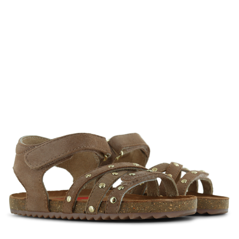 Shoesme taupe Sandale mit Heftklammern