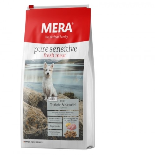 Ração para cães Meradog Pure Sensitive com sabor de peru e batata