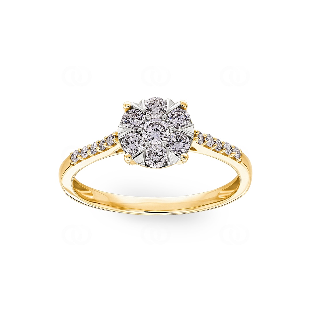 0.49 Karat Diamanten Verlobungsring 750/18 K Gelbgold