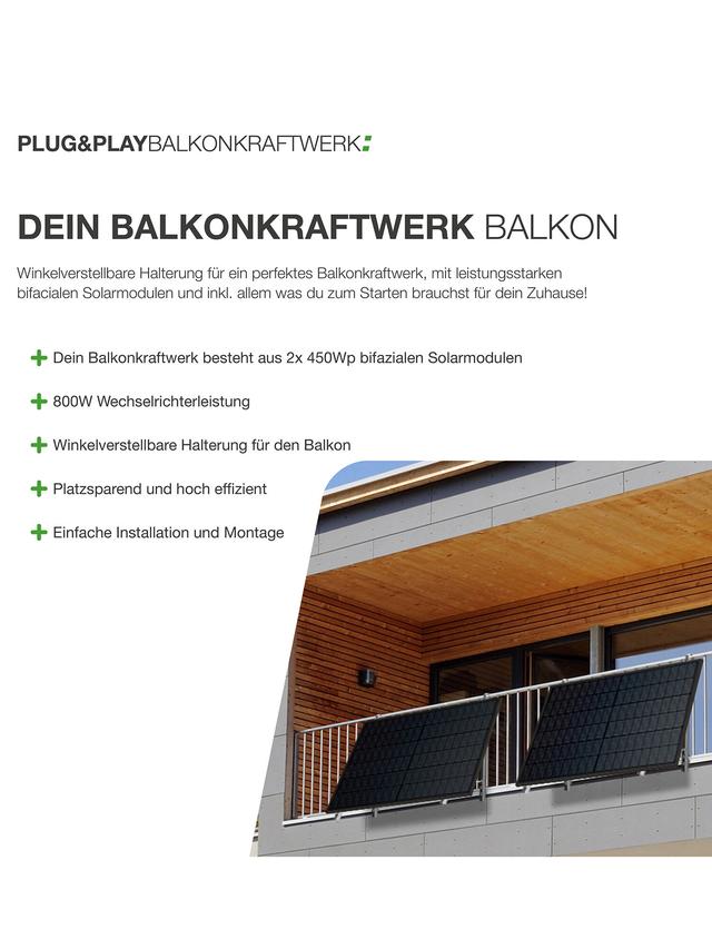 Balkonkraftwerk inkl. Befestigung