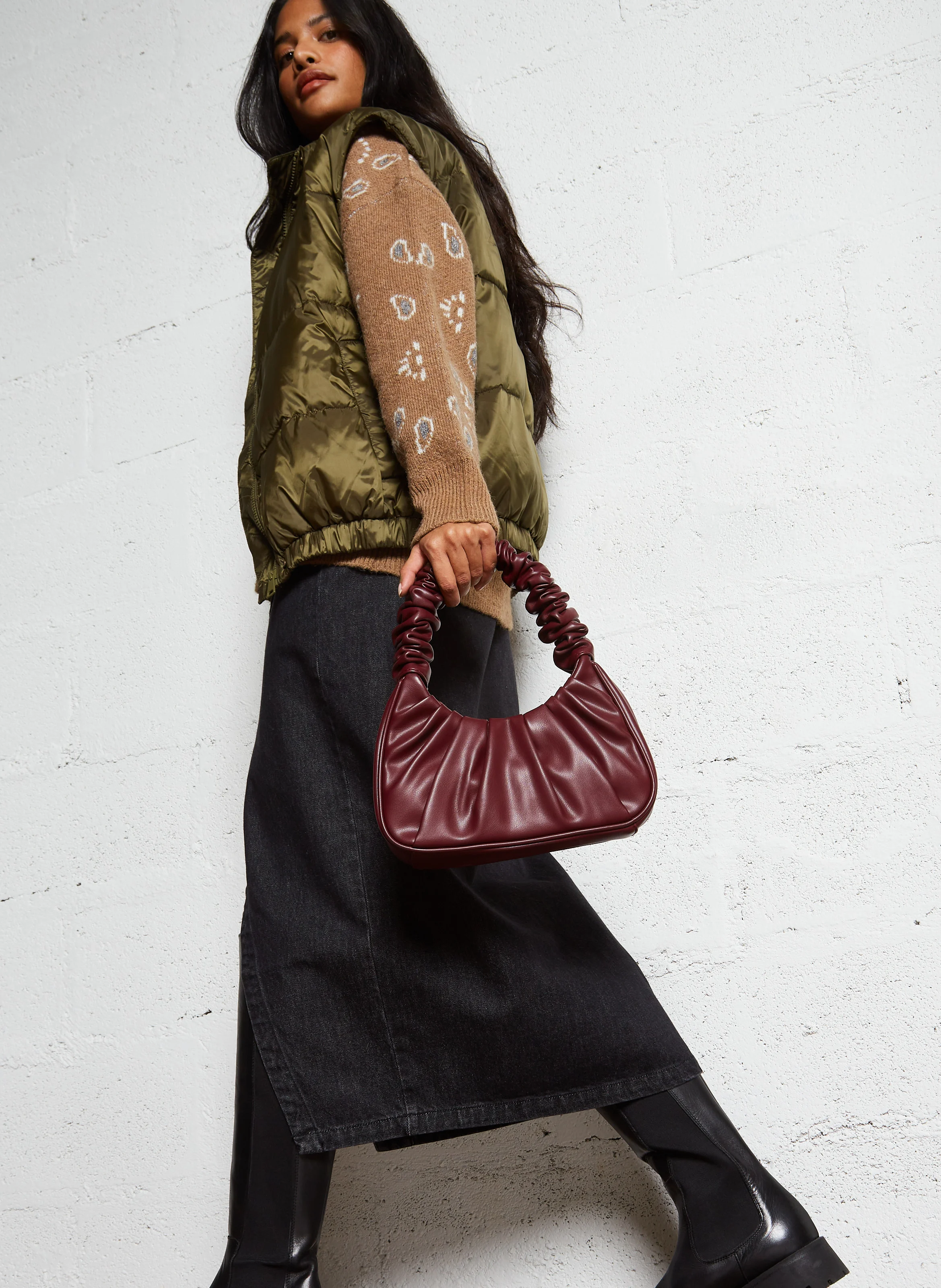 Sac à main plissé | Rouge