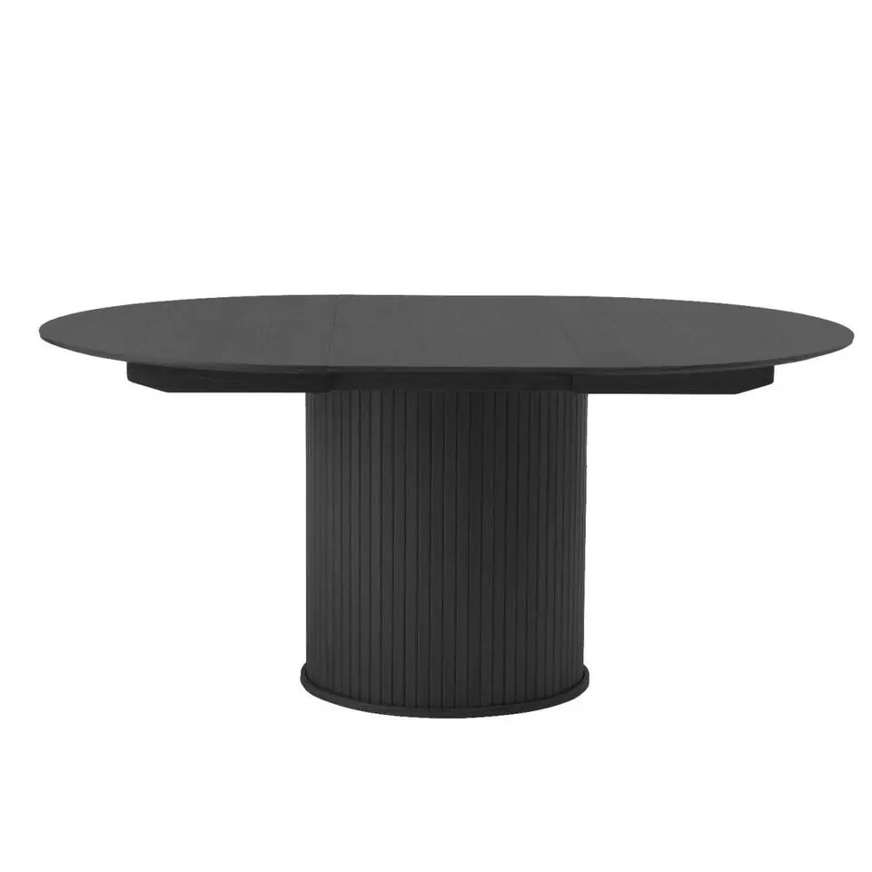 Eettafel Rond Zwart - Uitschuifbaar - Ø120-167cm - Nola