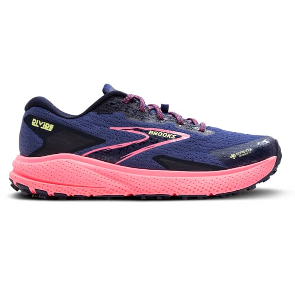Chaussure trail BROOKS DIVIDE 5 GORE-TEX GREY BLUE/PINK/LIME